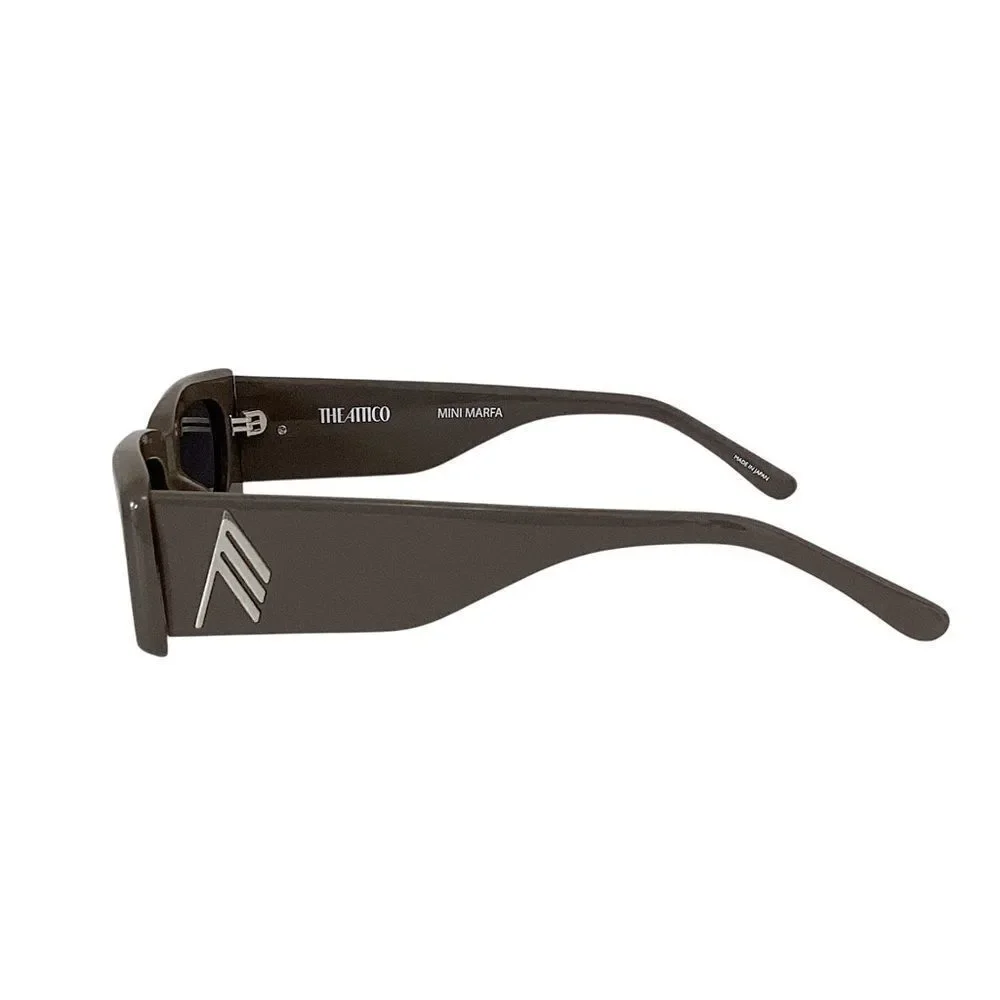THE ATTICO x LINDA FARROW Mini Marfa Taupe Rectangular Sunglasses